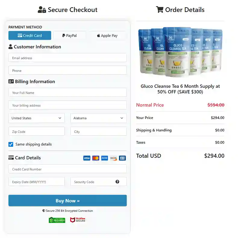 Gluco Cleanse Tea Gluco Cleanse Tea Order Page